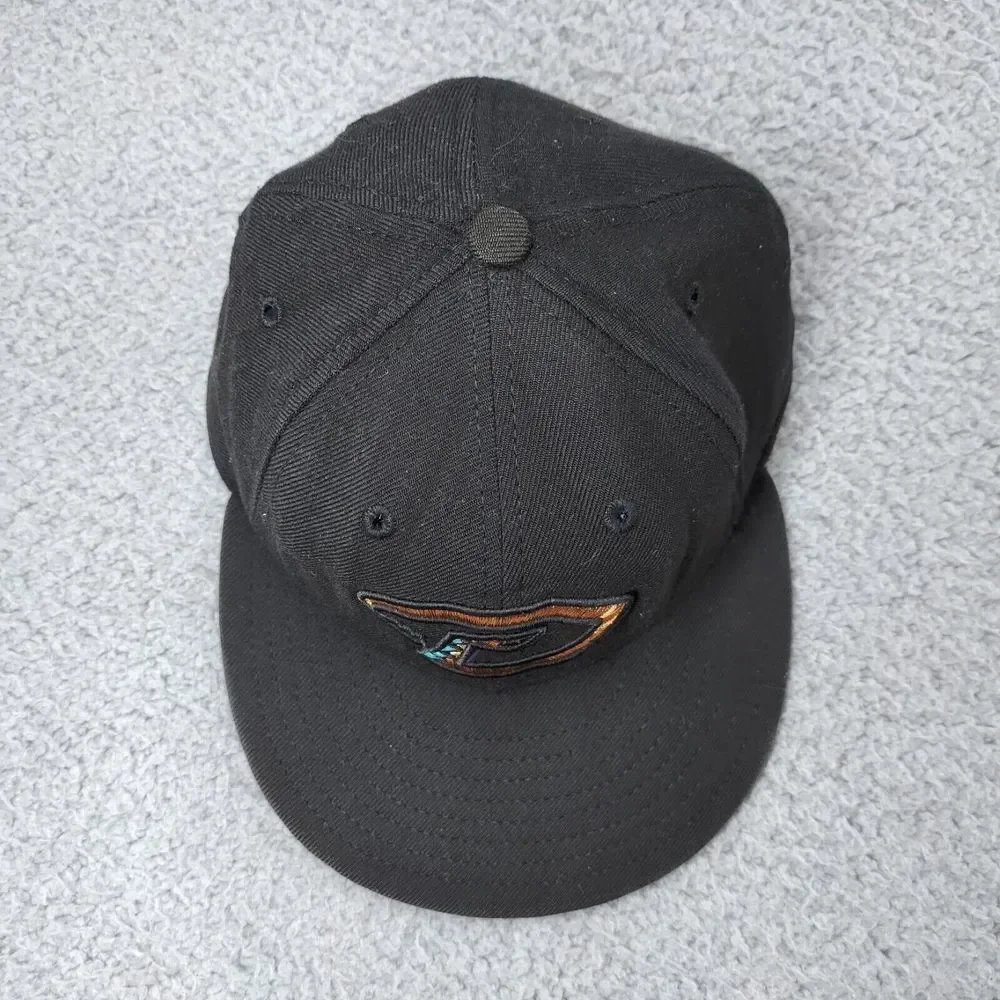 Vintage New Era Arizona Diamondbacks Baseball Hat Black Fitted 7 1/8 100% Wool